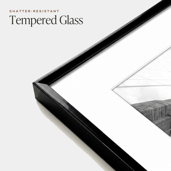 8X12 Picture Frame - Matted to 6X8 - Metal - Black5