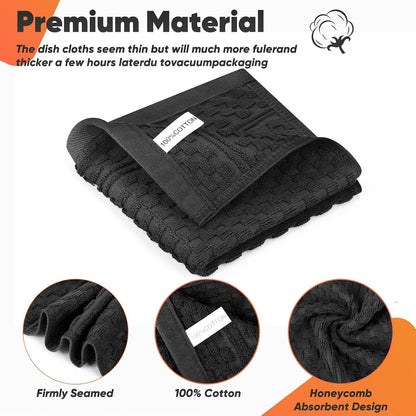 Oven Mitts Kitchen Towels and Dishcloths with Pot Holders Sets, Oven Gloves Hot Pads 500°F Heat Resistant with Silicone Grip, Include 2 Cooking Gloves/2 Potholders/4 Kitchen Towels/4 Dish Towels7