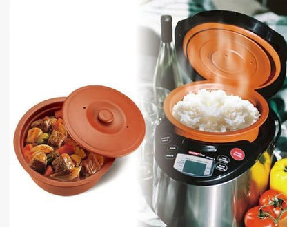 Smart Organic Clay Pot Multi Cooker - Toxin Free Clay Rice Cooker, Delay Start Slow Cooker, Stew Cooker, Electric Soup Pot, Yogurt Maker, with Natural Earthen Clay Crock, 6 Cup / 3.2-Quart3