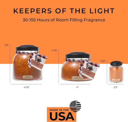 — Orange Cinnamon Clove - 34Oz Papa Scented Candle Jar with Lid - Keepers of the Light - 155 Hours of Burn Time, Gift for Women, Orange6