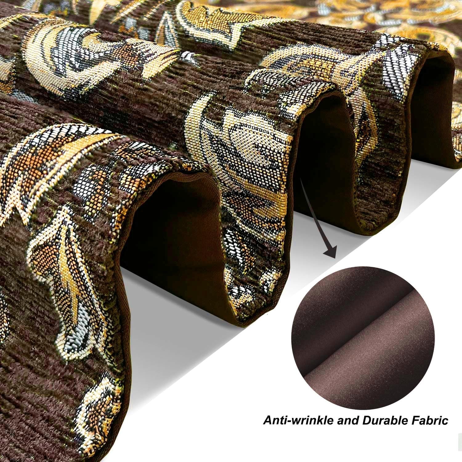 table-runners-retro-flowers-luxury-jacquard-with-tassels-dark-brown-13x60