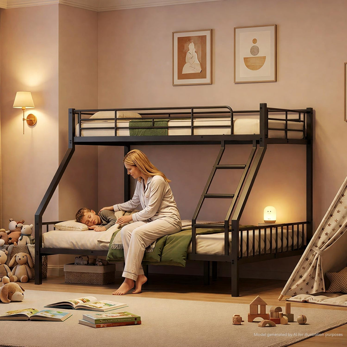 heavy-duty-twin-xl-over-queen-bunk-bed-with-eva-padded-angled-ladder