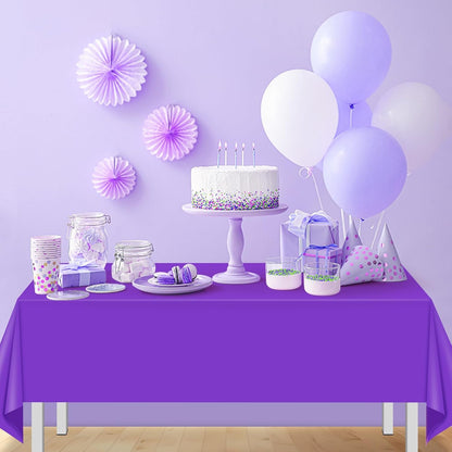 16 Pack Purple Plastic Tablecloth for Rectangle Tables, Premium Decorative Purple Disposable Table Cloths for Parties, Rectangle Party Table Cover for Birthday Anniversary Graduation, 54X108 Inch6