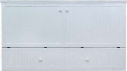 Murphybedz Tuscany Murphy Cabinet Chest Bed with Charging Station 6 Inch (White, King)6