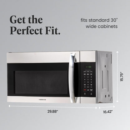 1.7 Cu. Ft. Over-The-Range Microwave Oven – 1000 Watts Power, Auto Cook Settings, Defrost, Easy Clean and Child Safety Lock - Stainless4