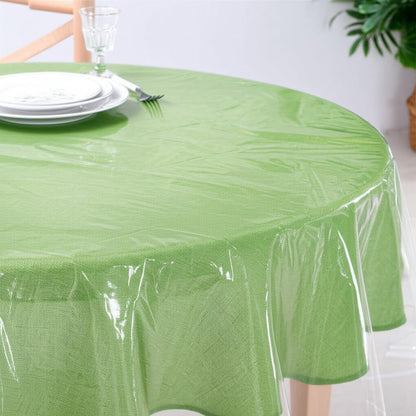Clear Plastic Tablecloth Protector, Table Cloth Vinyl (70" Round) | Waterproof PVC Transparent Table Cover. Heavy Duty Wipeable Dining Room Protector Pad Prevents Scratches, Stains, and Spills.5