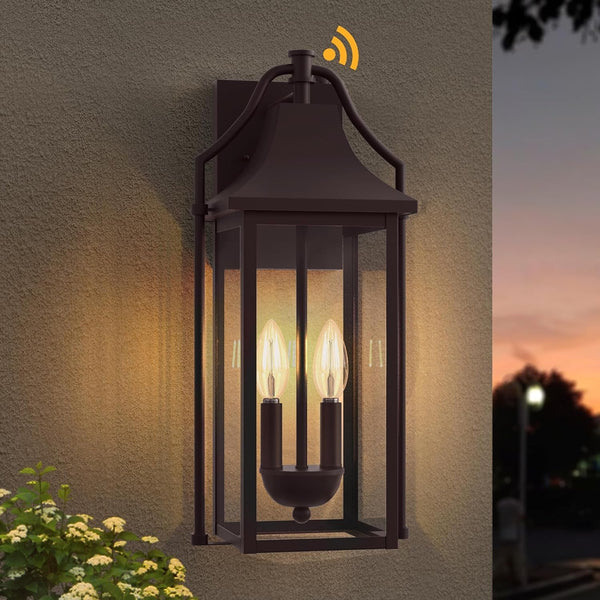 18IN Dusk to Dawn Outdoor Wall Sconce, 2-E12 Base Porch Light1