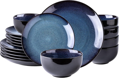 Ceramic Dinnerware Sets for 6,18Pcs Porcelain Plates and Bowls Set1