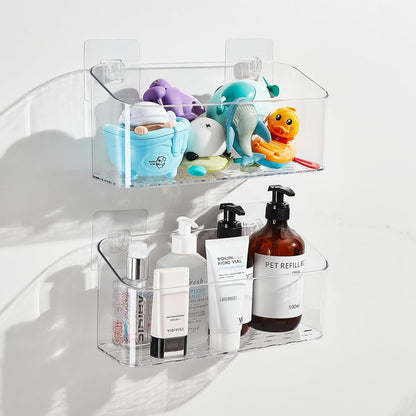 Bath Toy Storage Holder for Bathtub, Clear Bath Toy Organizer Large Capacity Bathtub Toy Storage Shower Caddy for Bathroom (2 Large)7