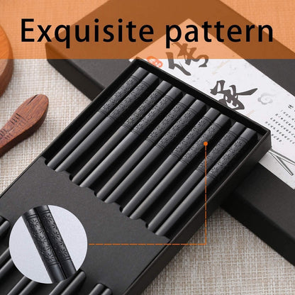 10 Pairs Fiberglass Chopsticks - Reusable Chopsticks Dishwasher Safe, 9 1/2 Inches - Black2
