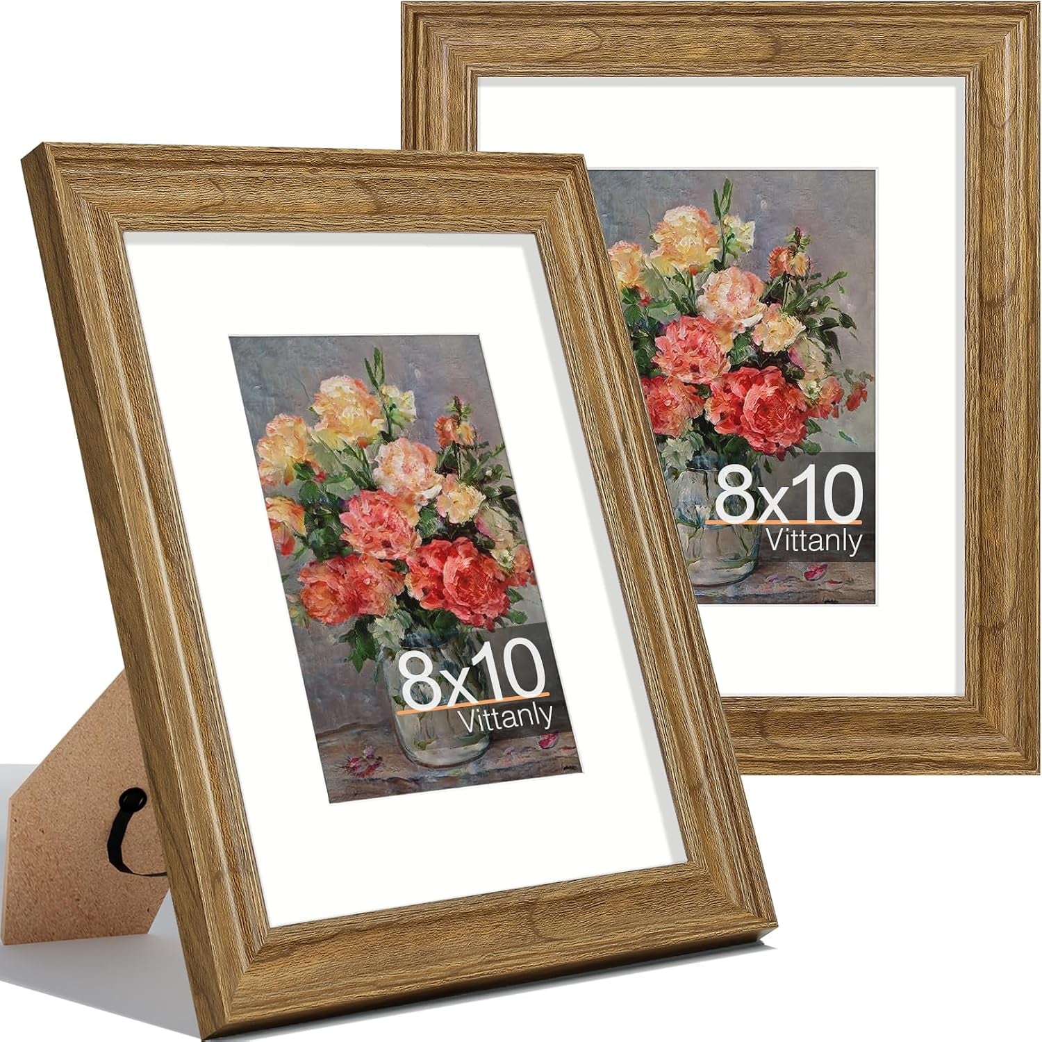 8x10-picture-frames-set-of-2-vintage-photo-frames-walnut