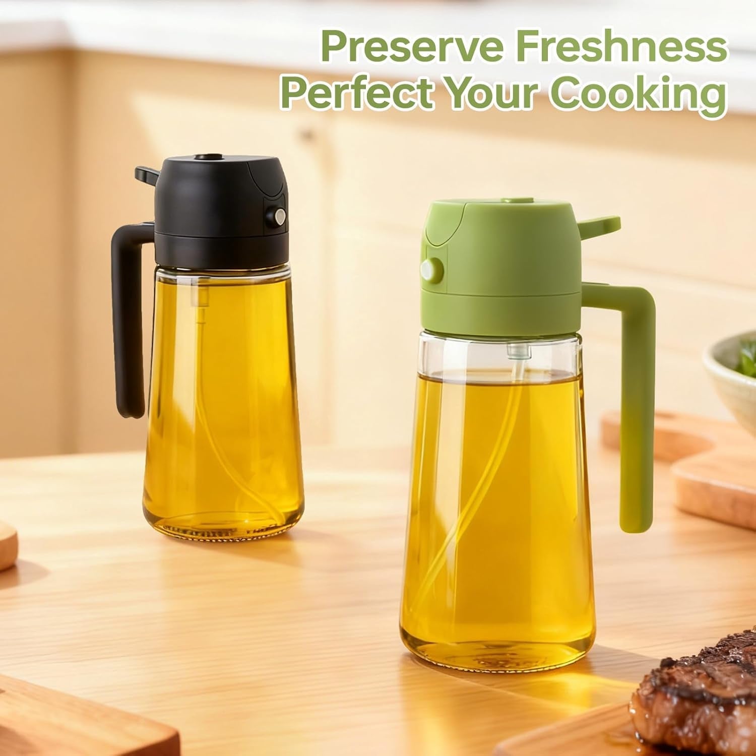 2pcs-glass-oil-sprayer-for-cooking-16oz-470ml-kitchen-gadget-for-air-fryer-salad-bbq-frying-white-black-green