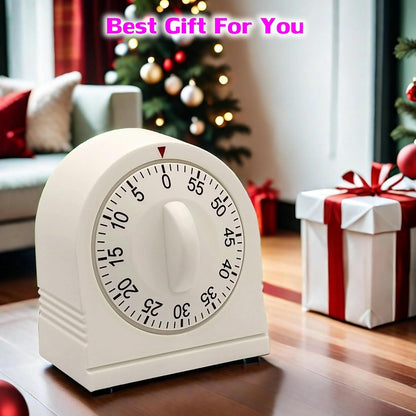 60 Minute Wind up Timer, Visual Mechanical Timer with Loud Alarm, Manual Countdown Timers for Classroom, Home, Study and Cooking (White)7