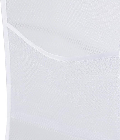 6 Storage Pockets Hanging Mesh Shower Caddy,Space Saving Bathroom Accessories and Quick Dry Bath Organizer with Hanger,White4
