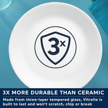 Dinnerware Set (12Pc Set, Winter Frost White)-Dinner Set for 4 | 4 X Dinner Plates, Side Plates & Bowls4