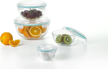 Mixing Bowl with Latching Lids 8-Pieces Set – Airtight, Leakproof, BPA Free Lids, Nesting, Meal Prep, Baking, Salad, Food Storage & Serving Bowl, Microwave, Fridge & Freezer, Dishwasher Safe6