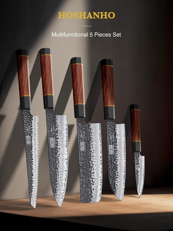 5 Pieces Knife Set, Japanese High Carbon Steel Kitchen Knife Sets5