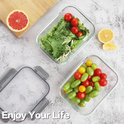 24Pc Glass Food Storage Containers with Lids，Glass Meal Prep Containers2