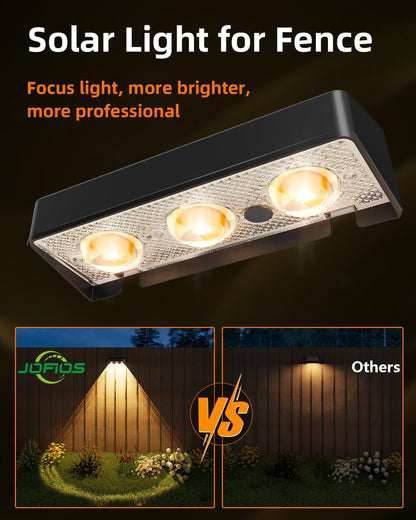 Solar Fence Lights 12 Pack, Warm White, Cool White and RGB Color Glow LED Solar Light, IP65 Waterproof Fence Lights Solar Powered for Patio, Backyard, Railing, Deck and Wall5
