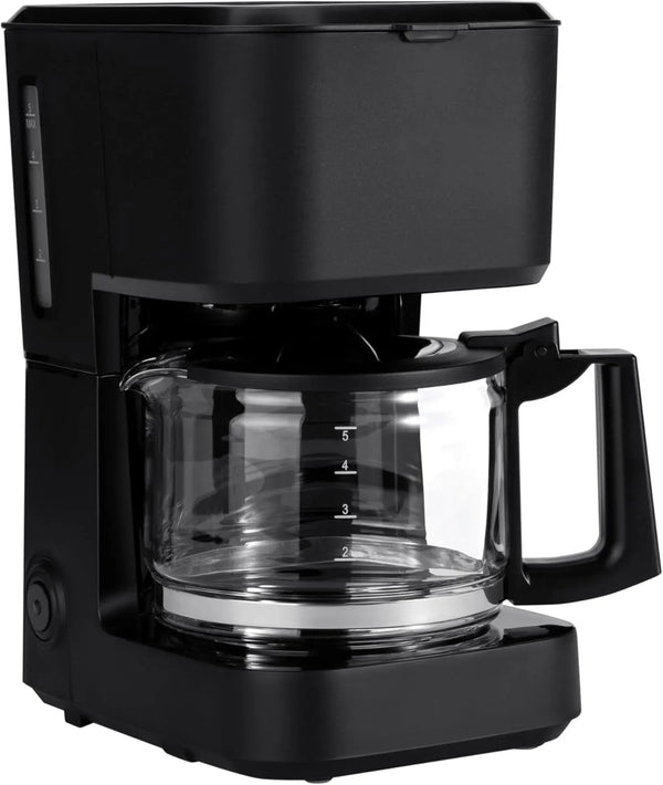 5 Cup Drip Coffee Maker with Glass Coffee Pot (0.8 Qt), Auto Shut-Off, Auto Pause, Removable Filter Basket, Matte Black1