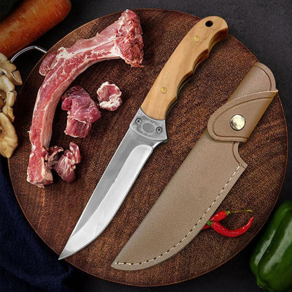 Meat Cleaver, 4 Inch Utility Knife Slicing Fish Fruit Boning Knives Forged Blade Butcher Knife Wood Handle Kitchen Knives3