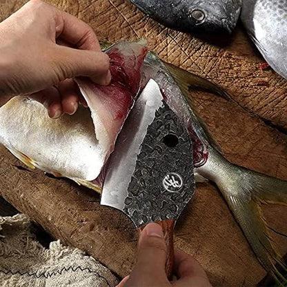Meat Cleaver Knife, Hand-Forged Boning Knife Fish Killer Knife Kitchen Segmentation Knife Meat Cleaver Stainless Steel Vegetable Cutting Knife (Color : Small)4