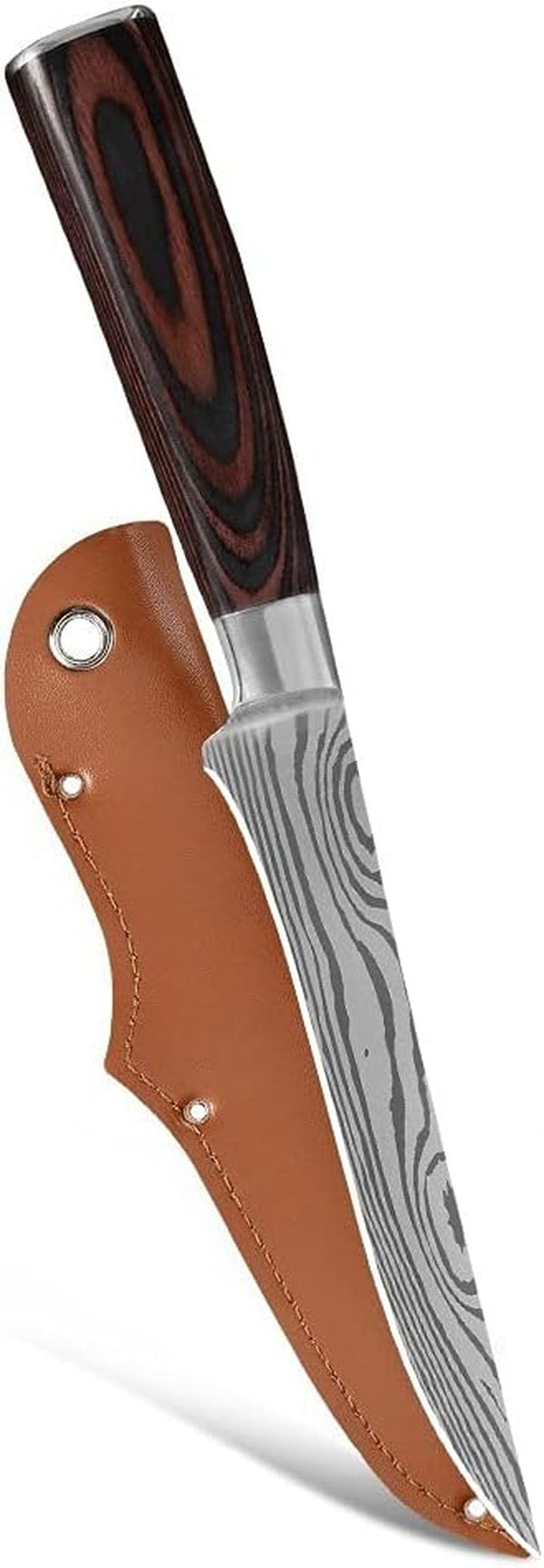Meat Cleaver Knife, 5.5 Inch Fillet Knife Boning Knife Covers Sharp High Carbon Stainless Steel Pakkawood Handle for Meat and Poultry Tools (Size : Style 02)1
