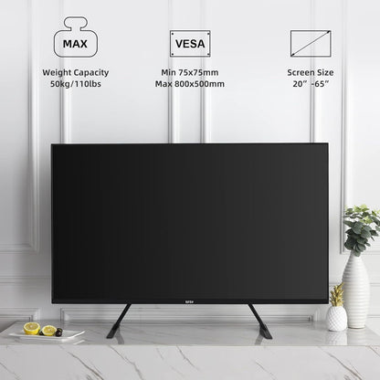 Universal TV Stand, Metal TV Legs for 20-65 Inch Lcd/Led/Oled/Plasma Flat&Curved Screen TV Height Adjustment with VESA 75X75Mm to 800X500Mm Max ML17603