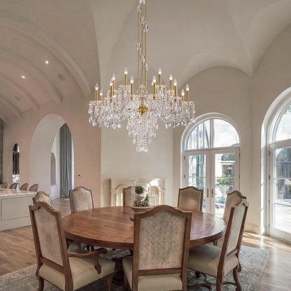18-Light Large Crystal Chandelier, Vintage Maria Theresa Brass Gold Chandelier for Foyer, Staircase & High Ceiling Living Room, E12 Base3