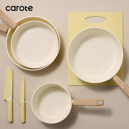 24Pcs Ceramic Cookware Set, Pots and Pans Non Stick Kitchen Cookware Sets, Pots and Pans Set Cooking Set with Knife Set7