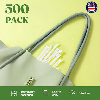 Glotoch 500PCS Individually Wrapped Clear Plastic Straws, 7.75'' Long | 0.24'' Diameter Disposable Drinking Straws for Every Occasion, Party, Made in USA4