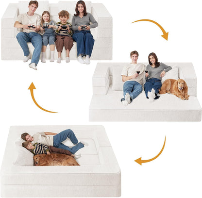 Futon Sofa Bed with Pillow, 3-In-1 Sleeper Sofa Bed with Removable Cover4