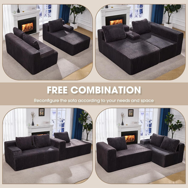 Boneless Couch Modular Sectional Sofa L-Shape Lounge Cloud Couch8