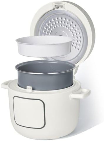 Beauty 14-Cup Cooked Electric Rice & Grain Cooker, 6-Cup Uncooked Capacity, Ceramic Nonstick Coating, Multi-Grain Cooking, Automatic Keep Warm (White Icing)7