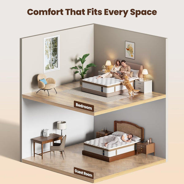 Queen Mattress 12 Inch, Cooling Hybrid Mattress Queen Size in a Box8