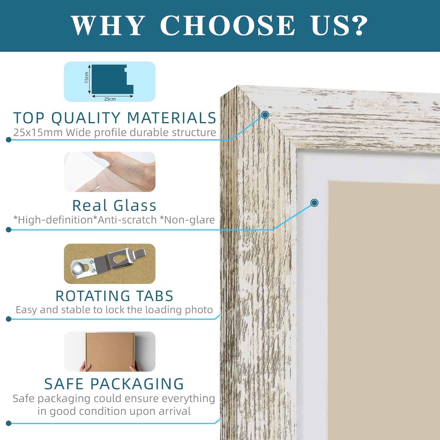 5x7-picture-frame-set-of-2-made-of-real-glass-and-distressed-white-wooden-frame-display-pictures-4x6-with-mat-or-5x7-without-mat-5-by-7-photo-frame-for-wall-or-tabletop-display