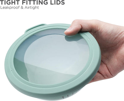 Mixing Bowls with Lids - 10 Piece Plastic Nesting Bowls Set Includes 5 Prep Bowls and 5 Lids (Sage)7