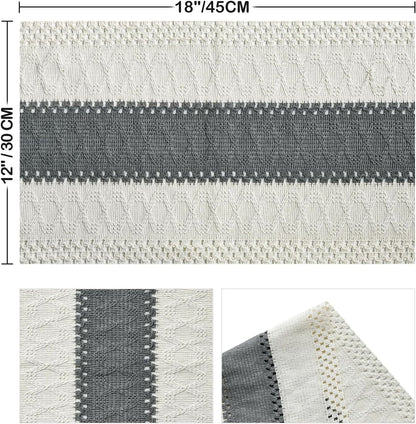 Dark Grey Farmhouse Rustic Placemats Set of 4,12X18 Inch Seasonal Holiday Hollow Table Mats Party Kitchen Dining Decoration6