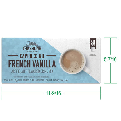 Cappuccino Pods, French Vanilla, Single Serve, 50 Count (Pack of 1) - Packaging May Vary3