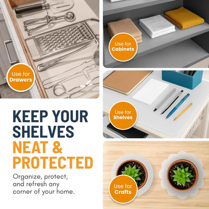 Refrigerator Liners for Shelves (8 Pack) by Linda’S Essentials - Non-Adhesive Drawer and Shelf Liner, Bpa-Free Fridge Mats for Kitchen & Cabinets, Easy to Clean, Ideal Household Essentials (Clear)7