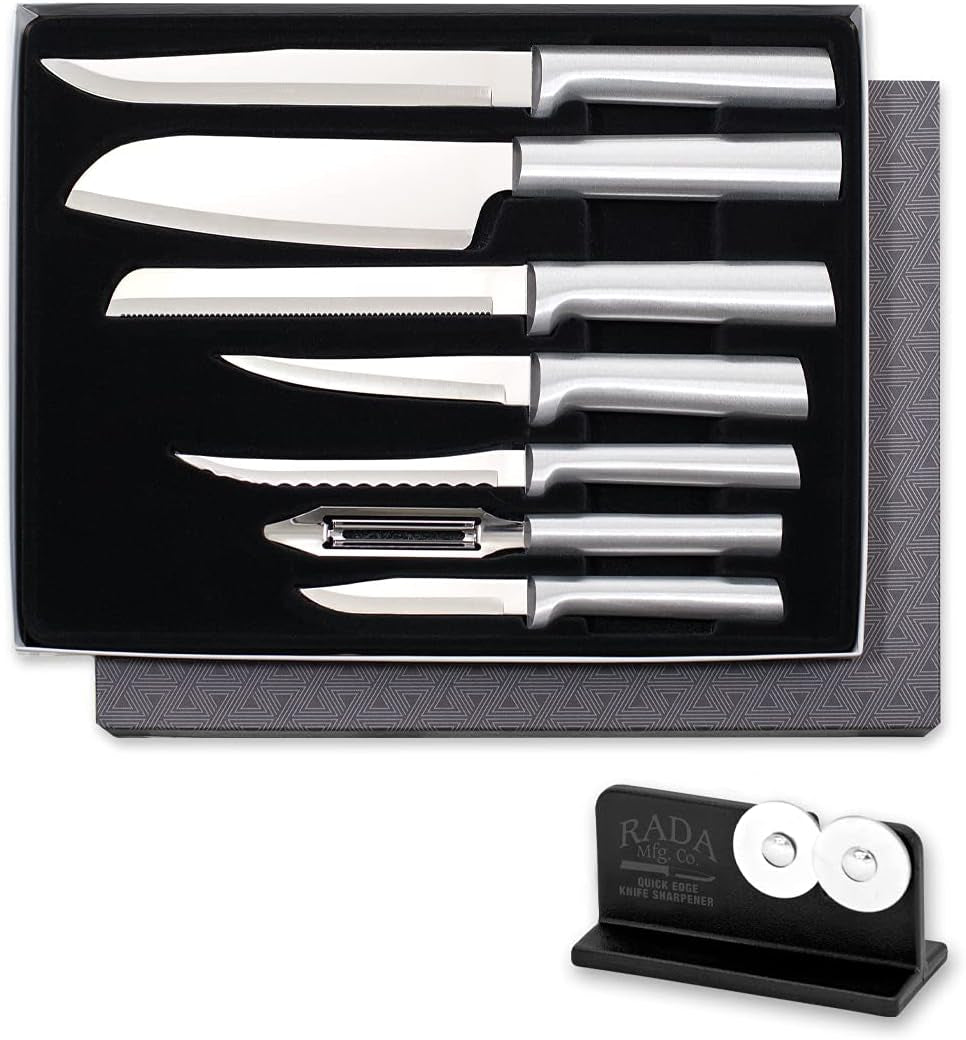 cutlery-the-starter-gift-set-s38-with-sharpener-silver-7-piece-knife-set-with-quick-edge-sharpener-r119-stainless-steel-blades-cast-aluminum-handle