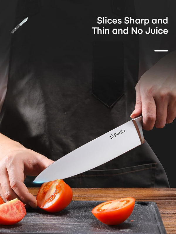 Knife Set,  6 Pieces Small Kitchen Knife Set with Block, German Stainless Steel Knives Set, Sharp Chef Knife Block Set, Black4
