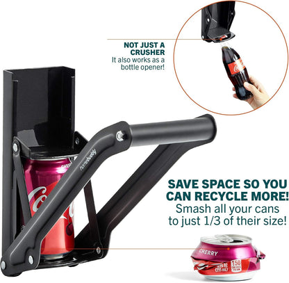Can Crusher for Recycling - 12 Oz. and 16 Oz. Can Crusher Wall Mounted for Aluminum - Compact and Easy to Use, Mounting Rivets Included, Man Cave Accessories5