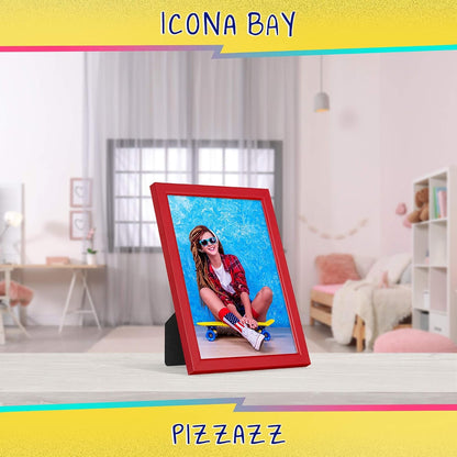 5X7 Picture Frame, Red Colored Solid Wood Scandinavian Style Frame for Photo, Pizzazz Collection6