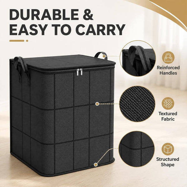 Peachloft Storage Bins, Extra Large Zippered Fabric Moving Bags with Reinforced Handles, Heavy Duty Closet Organizers for Bedding, Quilts, Clothes and Sweaters，1：180L2