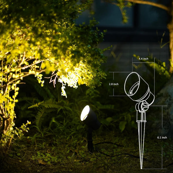 Malibu Low Voltage Landscape Spotlights 20W Halogen Spot Lights 12V AC Outdoor Black Landscape Lighting Kit with Spike Stakes and Connectors 145 Lumen 2800K Warm White for Garden, Lawn, Walkway8
