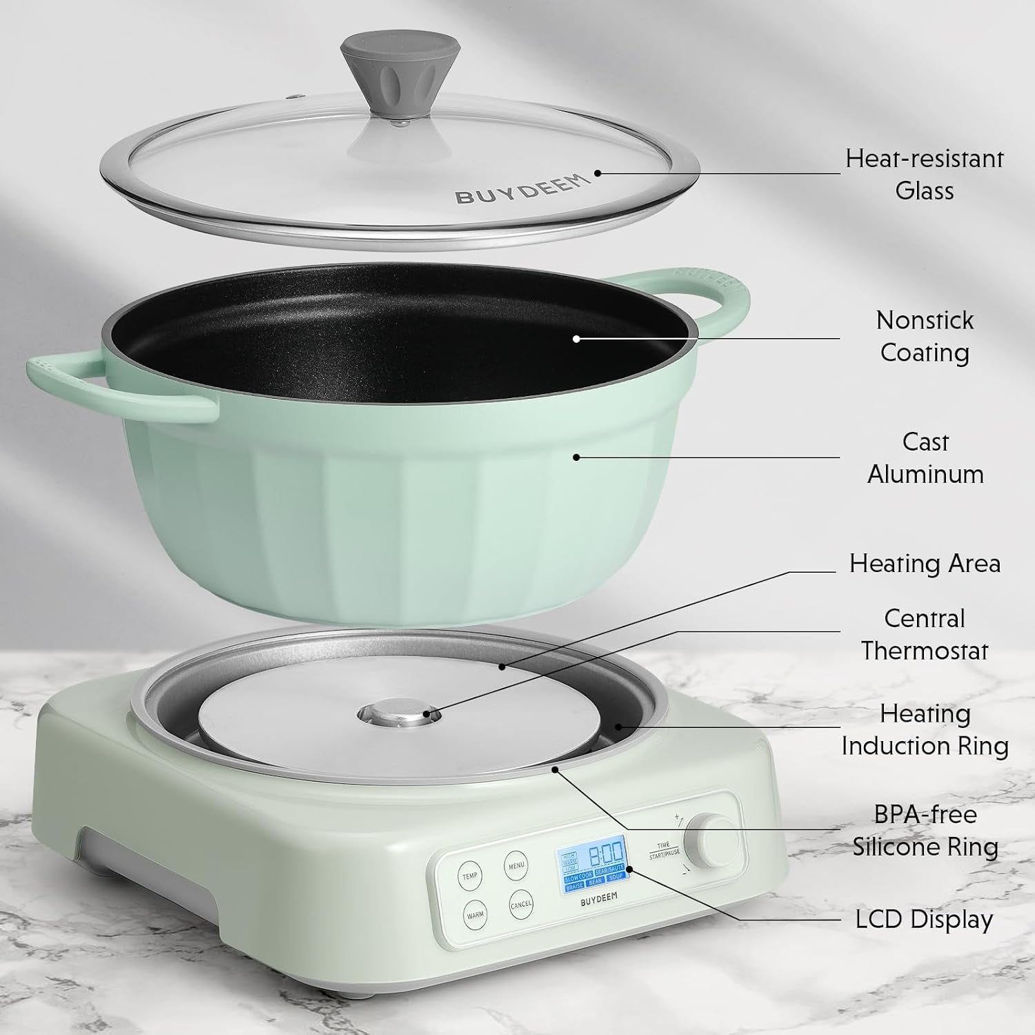 lp55-5-in-1-slow-cooker-with-removable-nonstick-stockpot-4-7qt-compatible-with-various-cookwares-two-temperature-controls-customized-time-settings-auto-keep-warm-for-2h-cozy-greenish