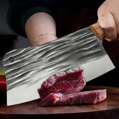 2 PCS Hand Forged Cleaver Knife Set with Heavy Duty Bone Chopper2