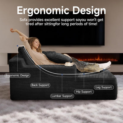 68" Oversized Boneless Chaise Lounge Chair, Cloud Reading Sofa3