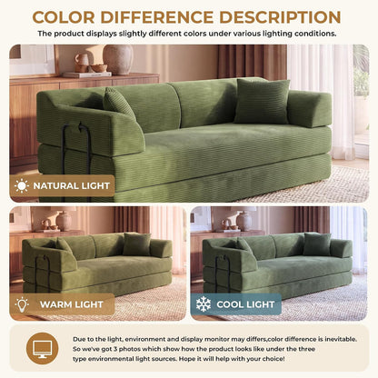 79'' Convertible Futon Sofa Bed, High‑Back Boneless Couches for Living Room8